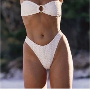 Monday Swimwear ivory crochet bikini